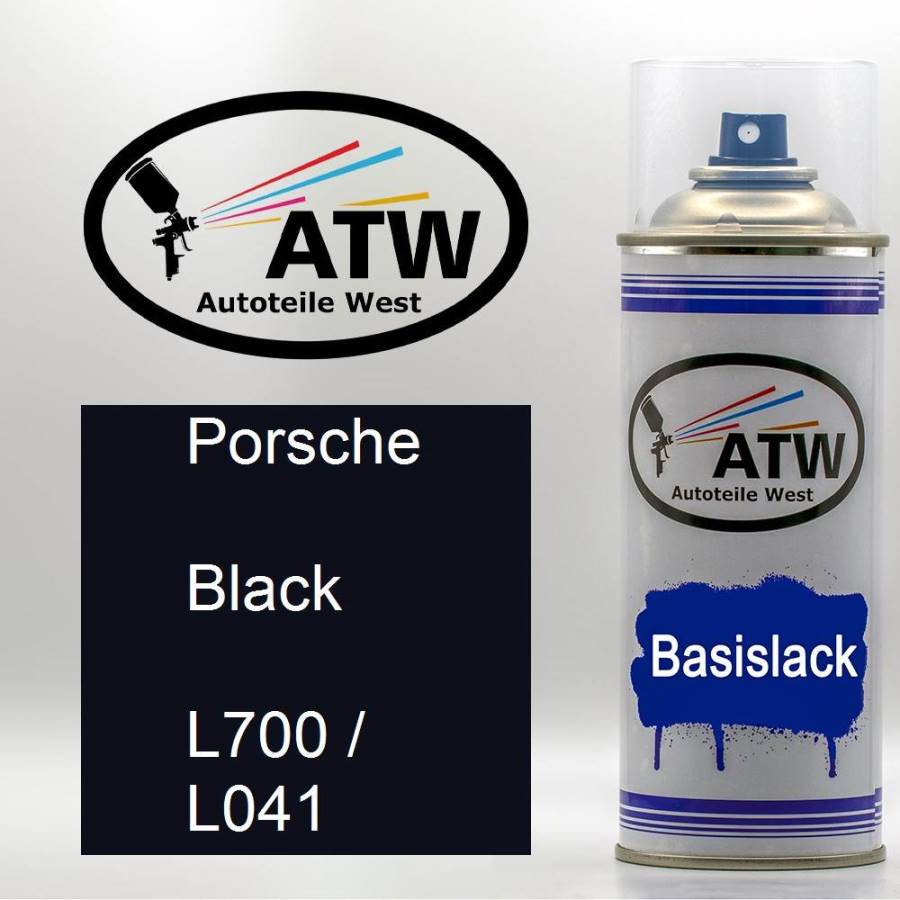 Porsche, Black, L700 / L041: 400ml Sprühdose, von ATW Autoteile West.